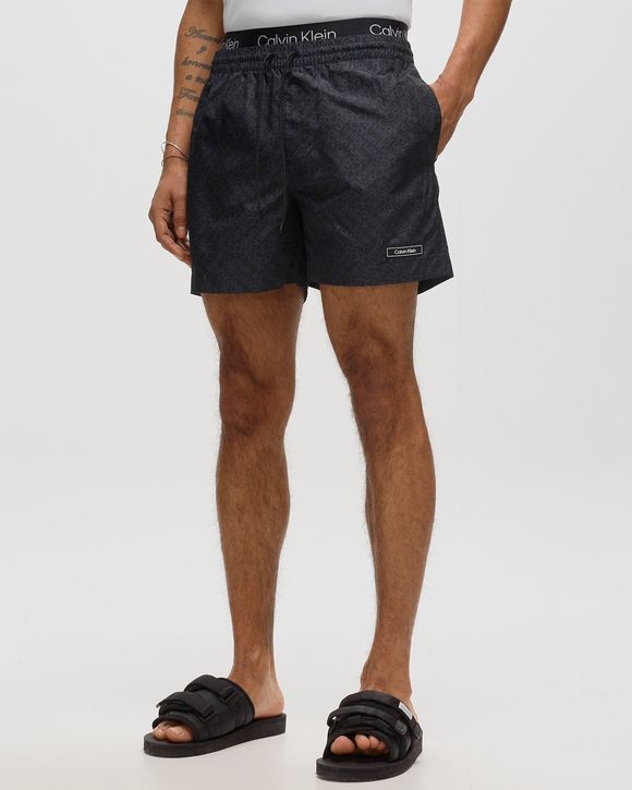 MEDIUM DOUBLE WAISTBAND-PRINT SWIMSHORTS