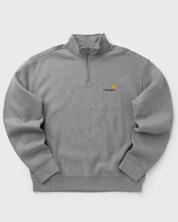 half zip american script sweat 新品 Carhartt WIP Half Zip American Script Sweatshirt Grey | BSTN Store