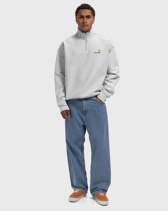 Carhartt WIP Half Zip American Script Sweatshirt Grey | BSTN Store