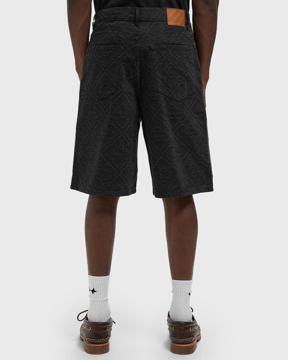 LASER MONOGRAM DENIM SHORTS