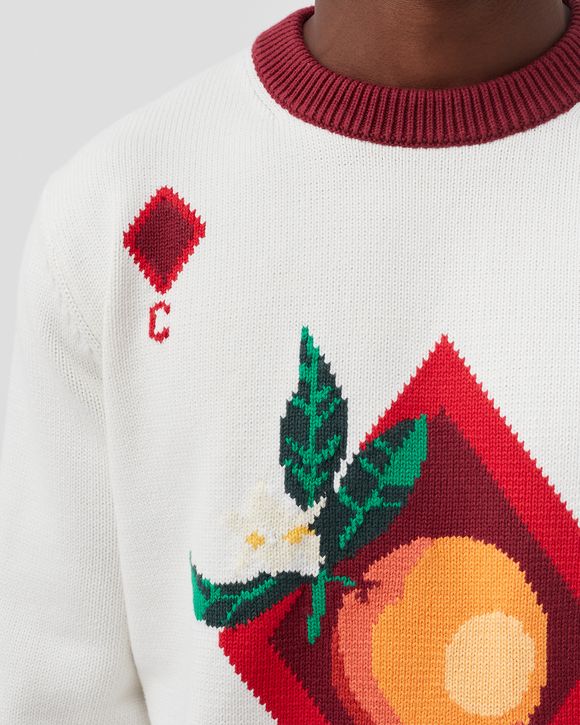 ORANGE CARD INTARSIA SWEATER