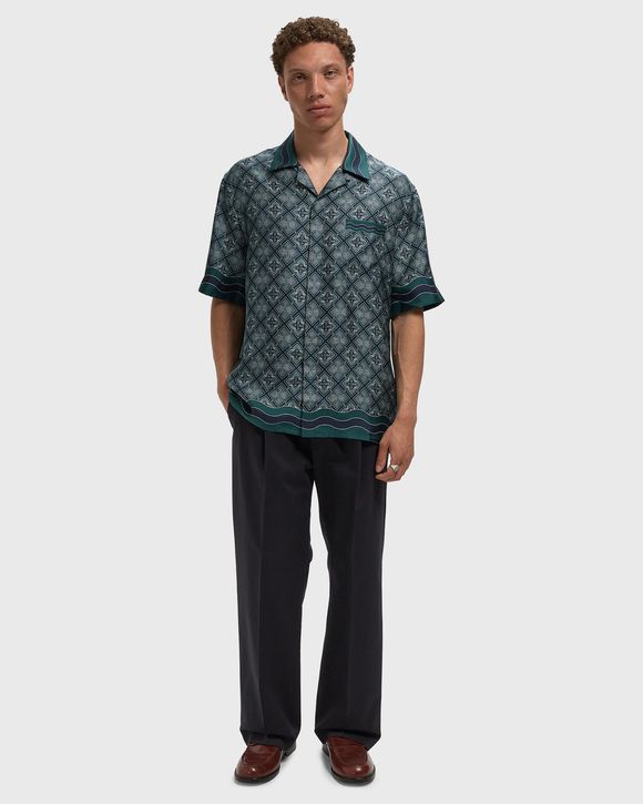 RADIATING MONOGRAM CUBAN COLLAR SS SHIRT