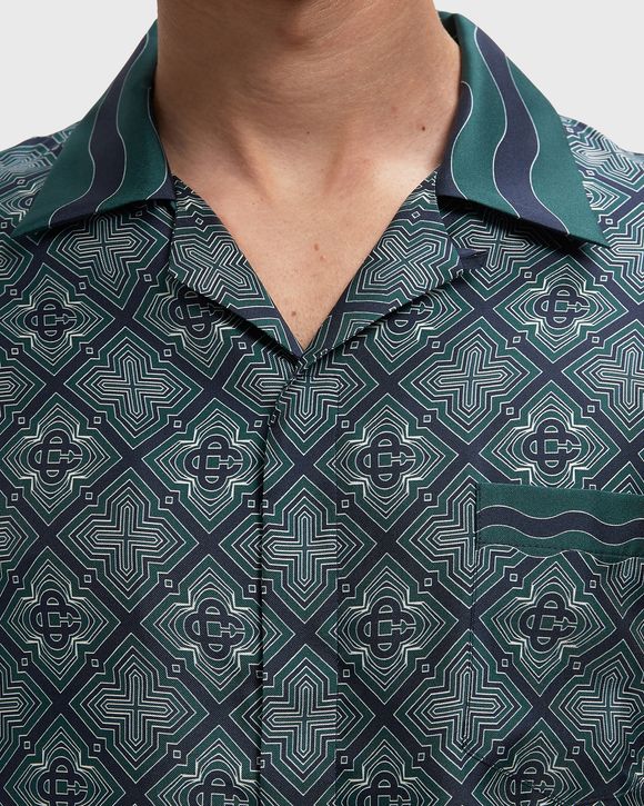 RADIATING MONOGRAM CUBAN COLLAR SS SHIRT