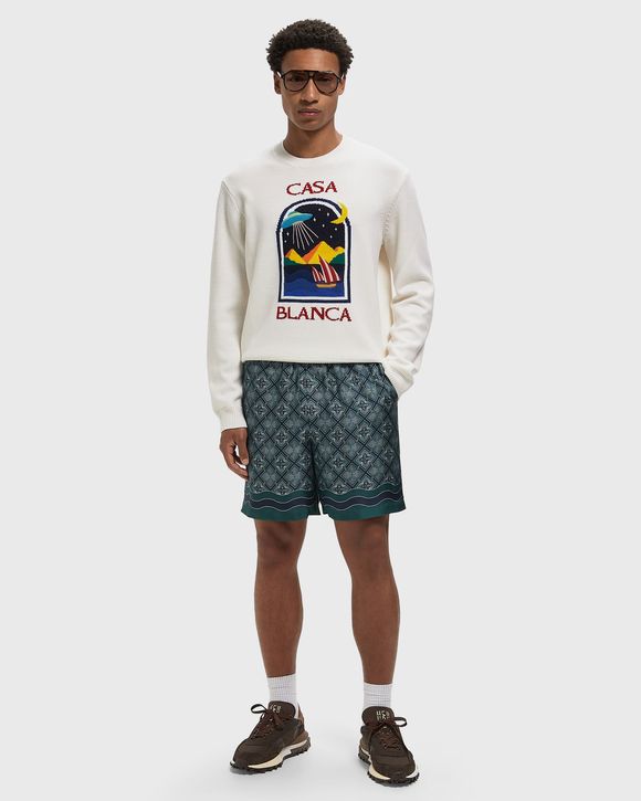 RADIATING MONOGRAM SILK SHORTS