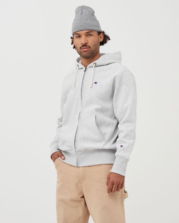ZIP-UP SCRIPT LOGO REVERSE WEAVE HOODIE