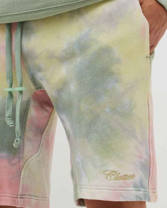 SCRIPT TIE DYE SWEATSHORTS