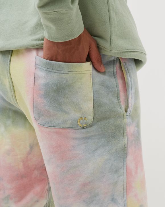 SCRIPT TIE DYE SWEATSHORTS