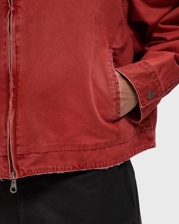 LEATHER COLLAR DISTRESSED TRUCKER