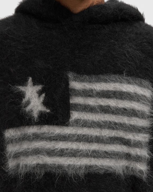 TWO STAR FLAG KNIT HOODIE