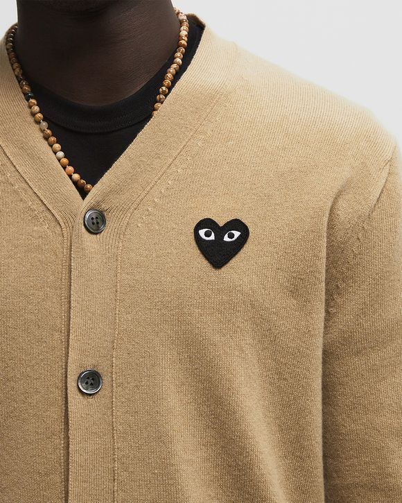 V-NECK CARDIGAN BLACK EMBLEM KNIT