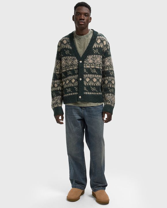 pattern check cardigan