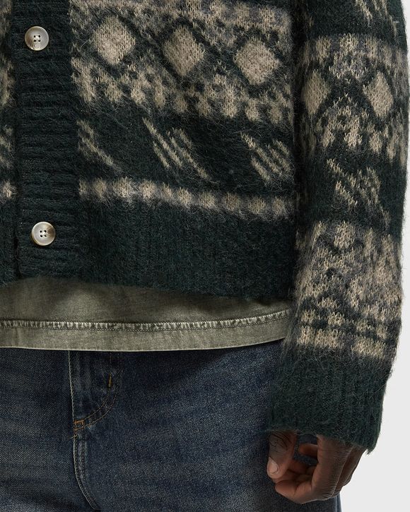 pattern check cardigan