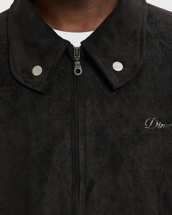 Perforated Faux Suede Jacket