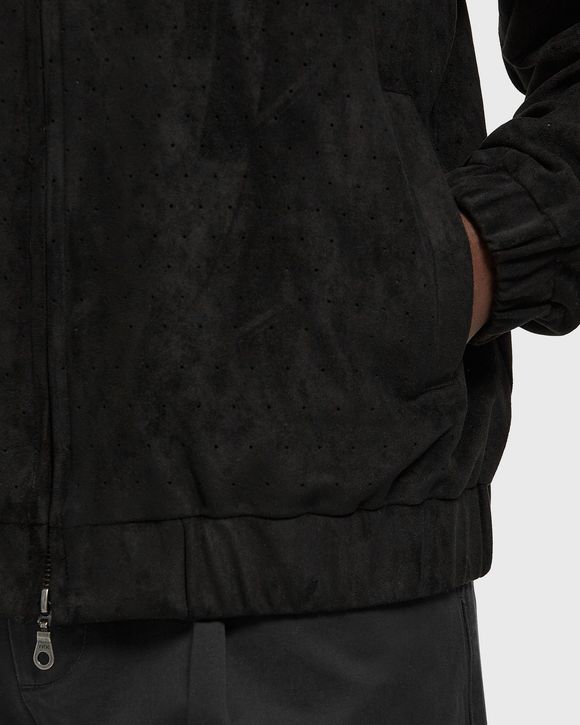 Perforated Faux Suede Jacket