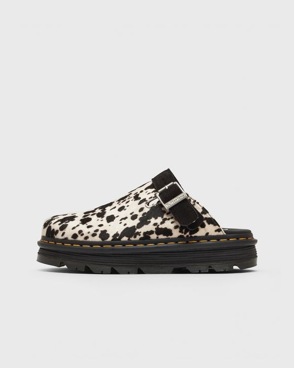 Zebzag Mule Cream+Black Dalmatian Print Hair On