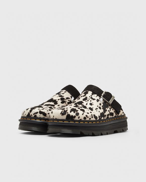 Zebzag Mule Cream+Black Dalmatian Print Hair On