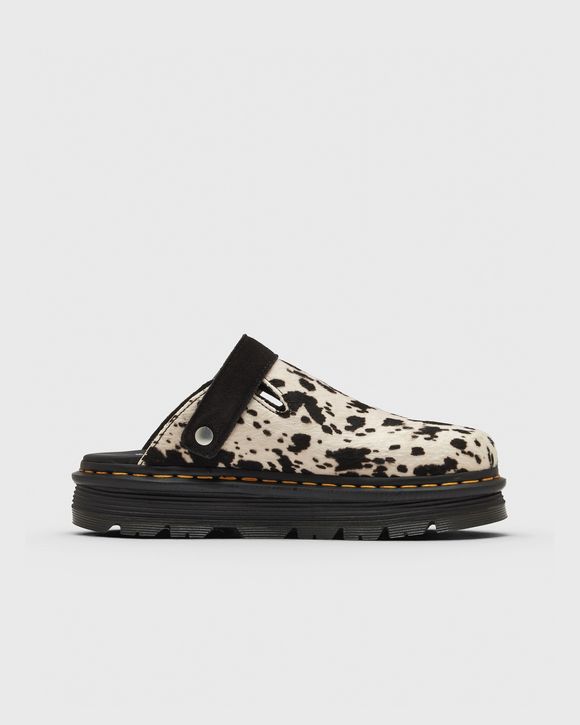 Zebzag Mule Cream+Black Dalmatian Print Hair On