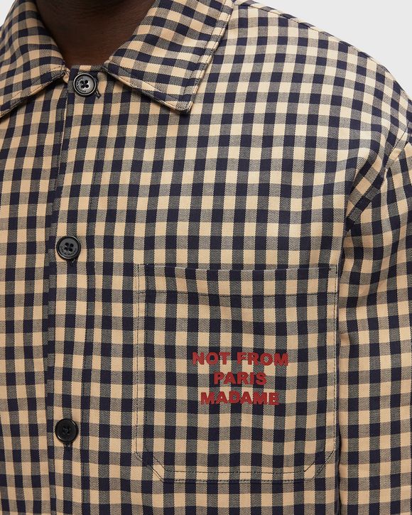 Check Overshirt With Slogan