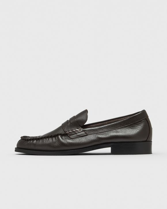 Ezra Chestnut Pebble Pleated Penny Loafer