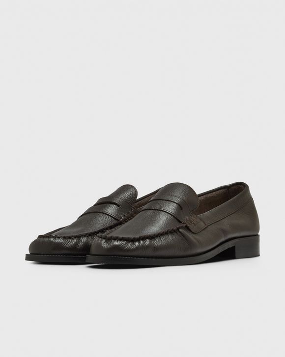 Ezra Chestnut Pebble Pleated Penny Loafer