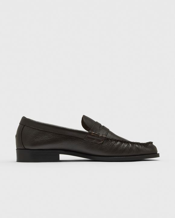 Ezra Chestnut Pebble Pleated Penny Loafer