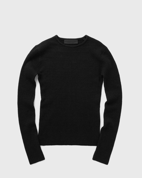 WAFFLE FITTED LONG SLEEVE SWEATER