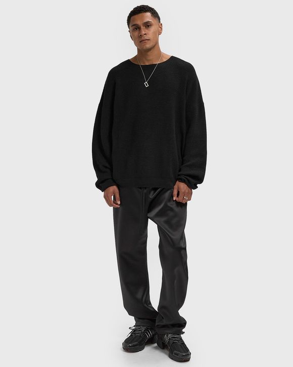 WAFFLE LONG SLEEVE CREWNECK SWEATER