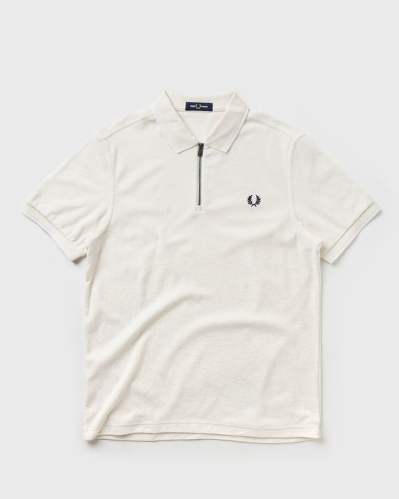 TOWELLING ZIP NECK POLO SHIRT
