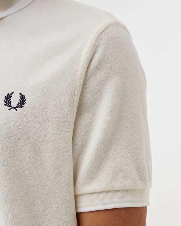 TOWELLING ZIP NECK POLO SHIRT