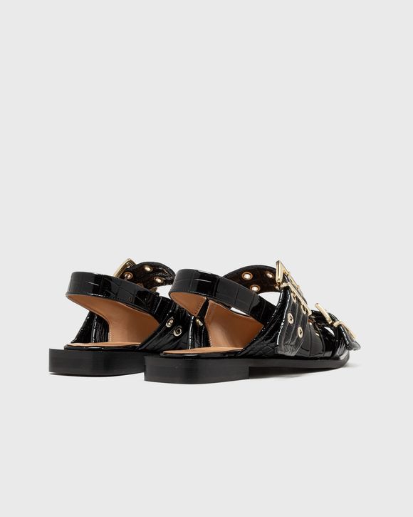 Feminine Buckle Ballerina Patent Croco
