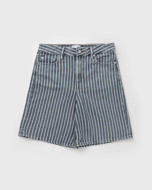 Light Stripe Denim Shorts