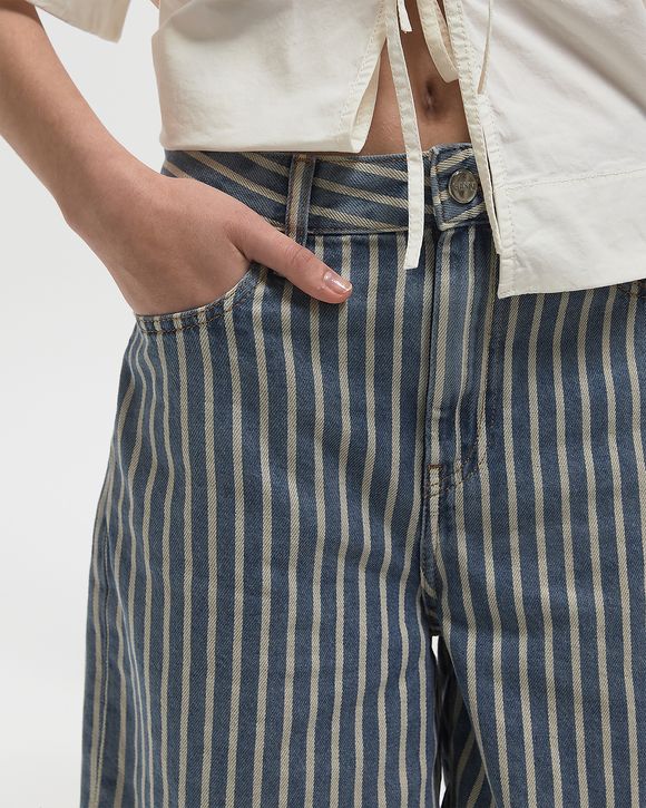 Light Stripe Denim Shorts