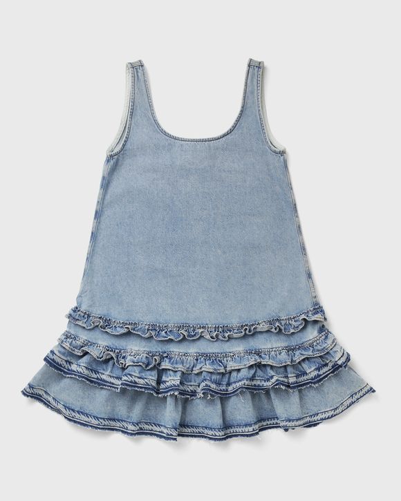 Lightweight Denim Frill Mini Dress