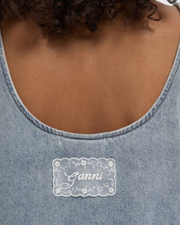 Lightweight Denim Frill Mini Dress