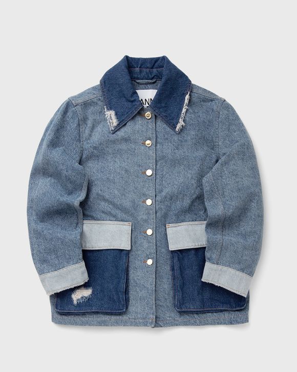 Patchwork Denim Midi Jacket