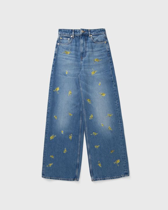 Printed Flower Denim Lari Jeans