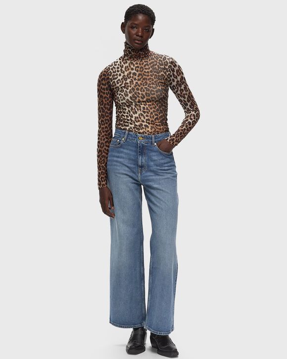 Printed Mesh Long Sleeve Rollneck