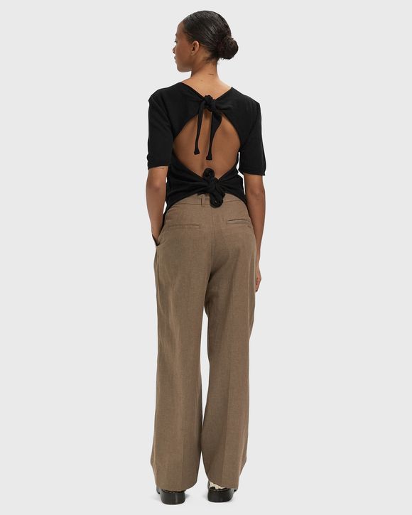 Sheer Cotton Back Tie Top