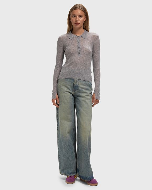 Sheer Wool Ribbed Polo