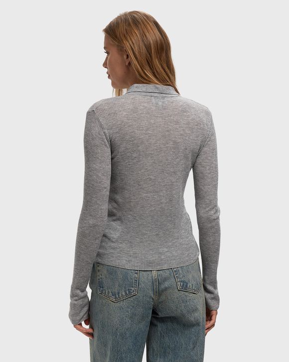 Sheer Wool Ribbed Polo