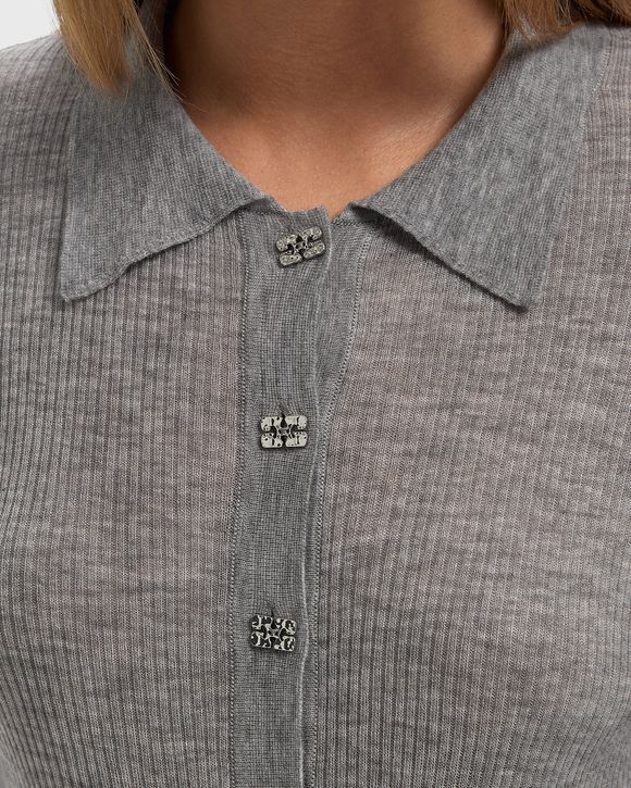 Sheer Wool Ribbed Polo