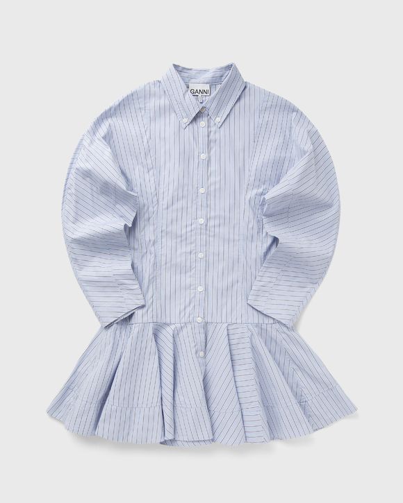 Stripe Cotton Buttoned Mini Dress