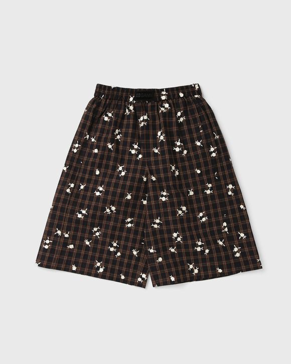 Yarn Dyed Check Flower Shorts