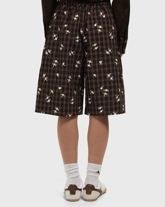 Yarn Dyed Check Flower Shorts