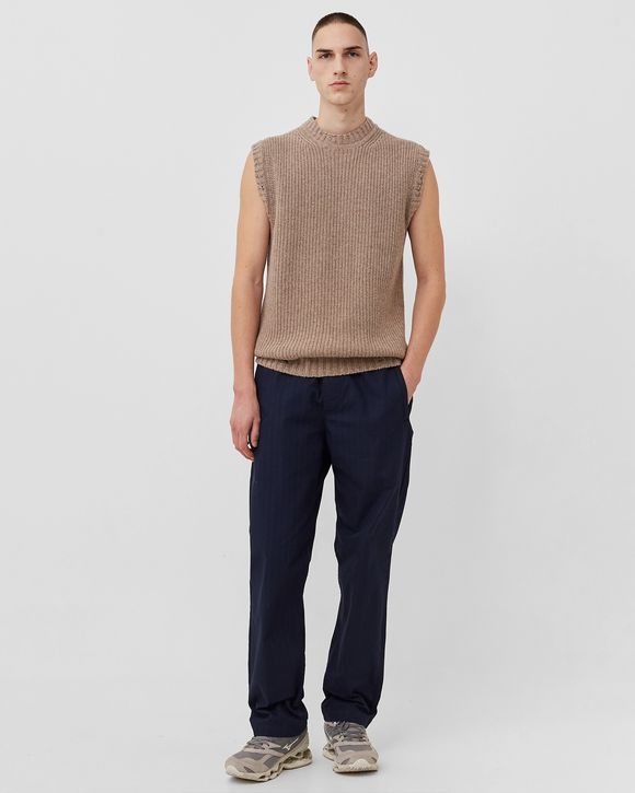 Wool Long Knitted Vest Distressed