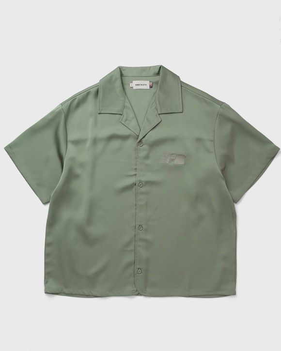 SATIN CHEST LOGO CAMP COLLAR