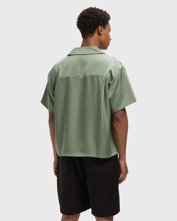 SATIN CHEST LOGO CAMP COLLAR