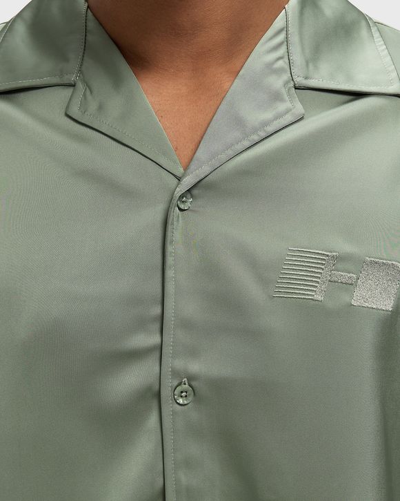 SATIN CHEST LOGO CAMP COLLAR