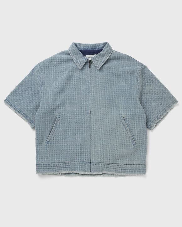 VINTAGE INDIGO ZIP FRONT SHORT SLEEVE
