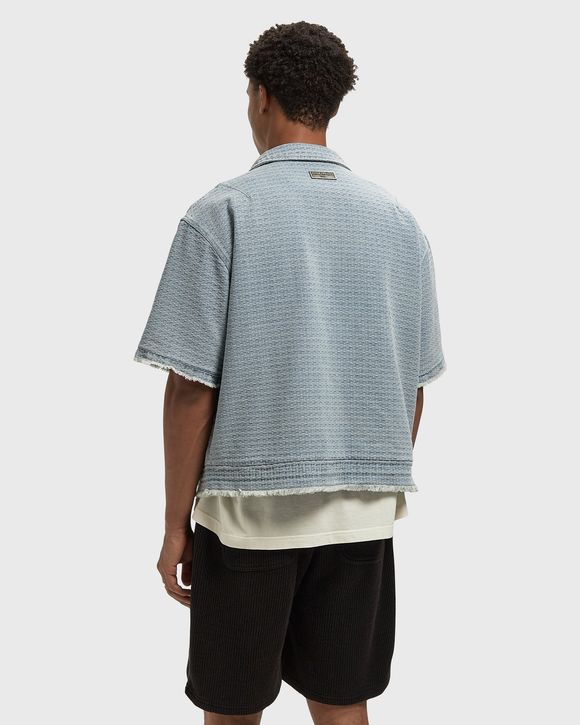 VINTAGE INDIGO ZIP FRONT SHORT SLEEVE